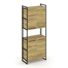 Rift Шкаф 5 ниш широкий RF.SS-52 Дуб Винченцо/Металл Черный 420*396*2010 - Фото предпросмотра