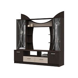 Гостиная ОЛЬБИЯ центральная секция венге/белфорт - Фото предпросмотра