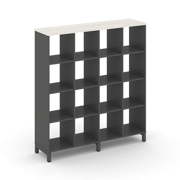 Style Project Каркас стеллажа 4 яр. SN.KS-440 Антрацит/Дуб Наварра/Металл Антрацит 1488*400*1615 - Вид 1