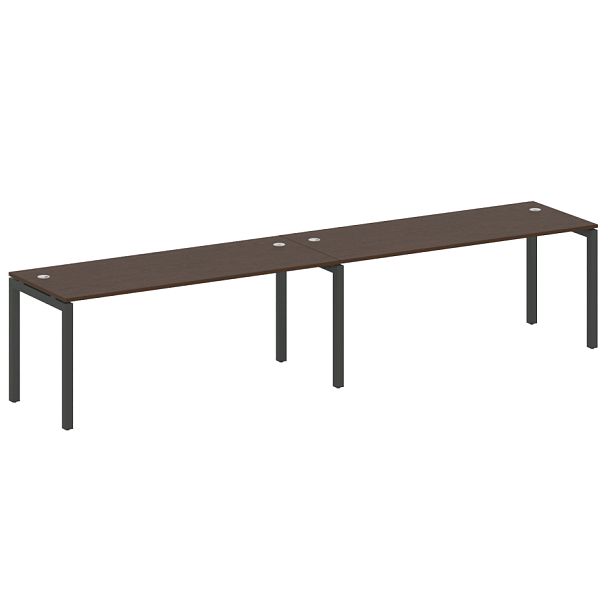 Metal System Quattro Р. ст. на 2 раб. места на П-образном м/к 50БП.СМ-2.5 Венге/Антрацит металл 3600*720*750 - Вид 1