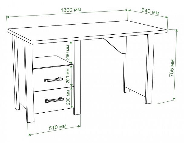 Стол письменный Бартоло СТД-130 с ТБД Карамель/Шамони - Вид 2