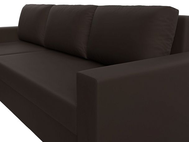 Угловой диван Траумберг Лайт левый (полностью экокожа коричневая) - Вид 4