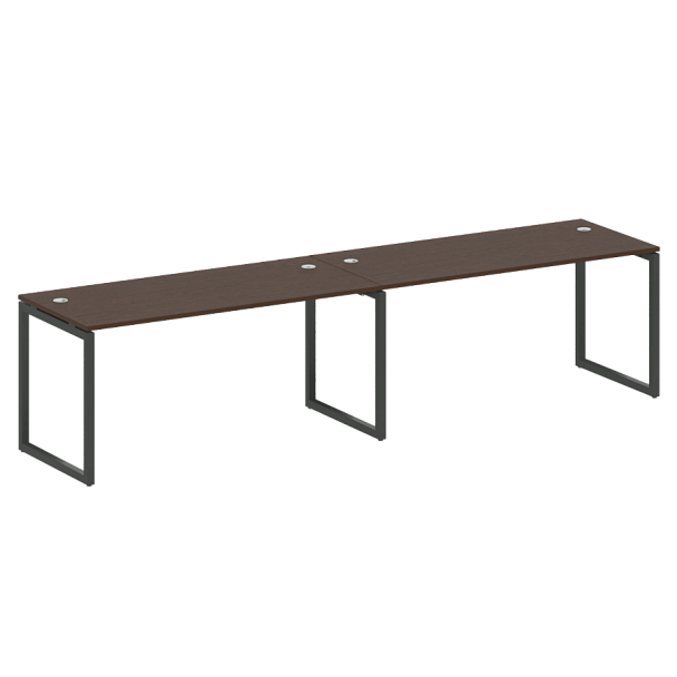 Metal System Quattro Р. ст. на 2 раб. места на О-образном м/к 40БО.СМ-2.4 Венге/Антрацит металл 3200*720*750 - Вид 1