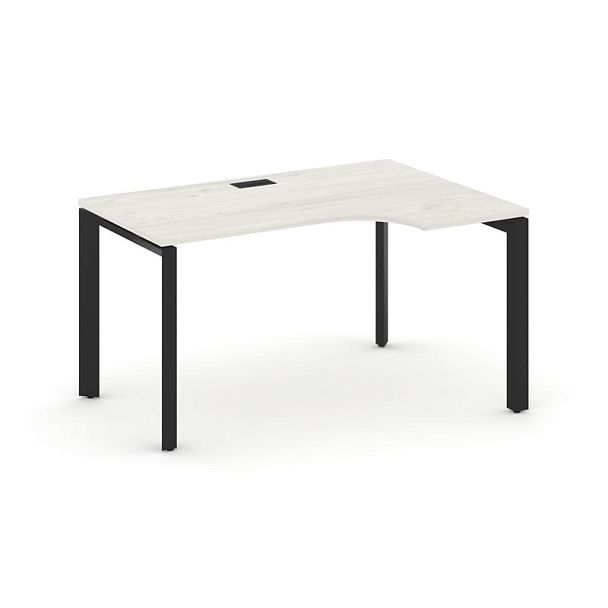 Style Project Next Стол рабочий эргономичный SN-59P.SPA-022(R) Дуб Наварра/Металл Черный/Черный Заглушка 1580*800/980*750 - Вид 1