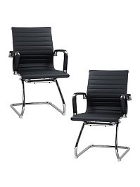 Набор 2 шт Офисное кресло для посетителей DOBRIN CODY (чёрный) - Фото предпросмотра