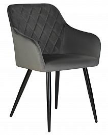 Стул обеденный DOBRIN ROBERT (черные матовые ножки, велюр V108-92 Антрацит) - Фото предпросмотра