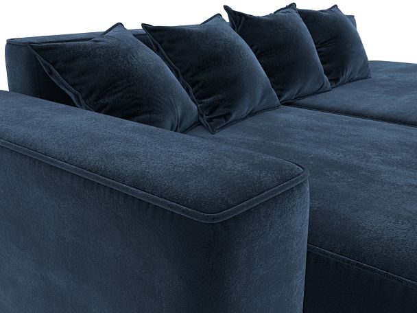 Диван угловой Лига-065 угол левый Велюр синий - Вид 4