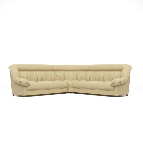 Диван угловой 3У3 Эдельвейс Ed/3y3 экокожа бежевая CN1123 - Вид 1