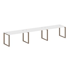 Metal System Р. ст. на 3 раб. места на О-образном м/к БО.СМ-3.3 Белый/Мокко металл 4200*720*750 - Фото предпросмотра