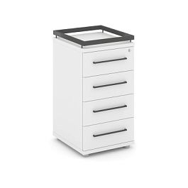 Rift Тумба приставная+рамка RF.TPR-002 Белый Бриллиант/Металл Антрацит 416*460*797 - Фото предпросмотра