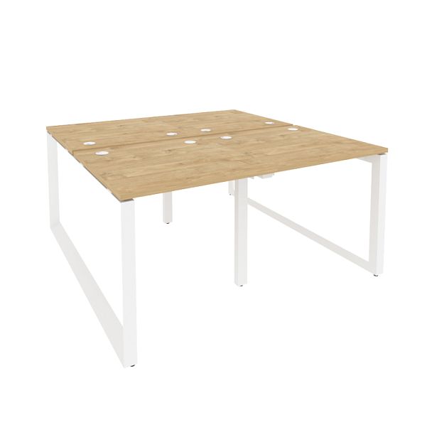 Onix Рабочая станция на О-образном м/к O.MO-D.RS-4.0.8 Тиквуд светлый/Белый металл 1560*1635*750 - Вид 1