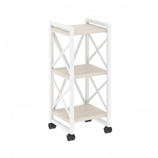 Стеллаж на колесах "Loft" VR.L-MST.K-3.4 денвер светлый/белый - Вид 1