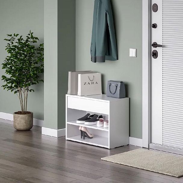 мс Айден ОБ06-600 белый ЛДСП/белый ЛДСП (СНЯТО) - Вид 3