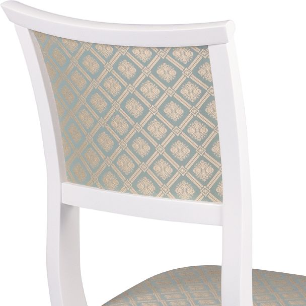 Комплект деревянных стульев с мягким сиденьем Камир Белый/Бирюзовый жаккард, 3 шт. - Вид 9