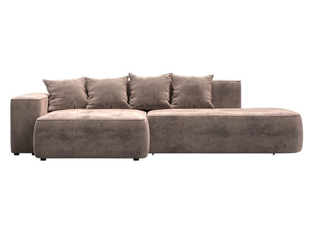 Диван угловой Лига-065 угол левый Велюр бежевый - Вид 1