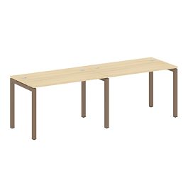 Metal System Quattro Р. ст. на 2 раб. места на П-образном м/к 50БП.СМ-2.2 Акация/Мокко металл 2400*720*750 - Фото предпросмотра
