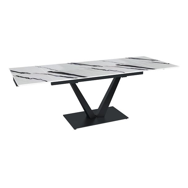 Стол раскладной Malibu (140+40+40), керамика глянцевая Panda White - Вид 4