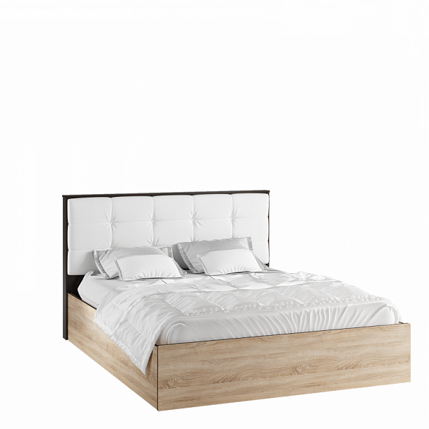 Кровать ЛК-2  Лирика (1,4) корпус дуб сонома/венге - Вид 1