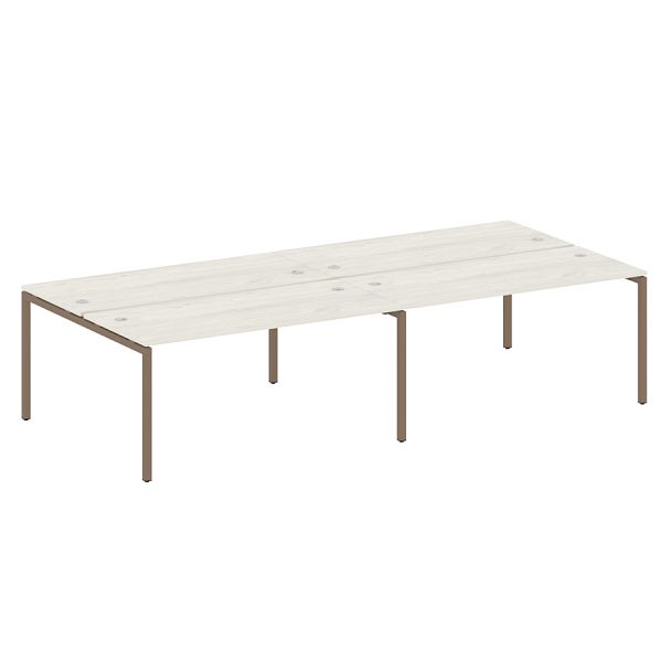 Metal System Quattro Р. ст. на 4 раб. места на П-образном м/к 40БП.СМ-4.4 Дуб наварра/Мокко металл 3200*1475*750 - Вид 1