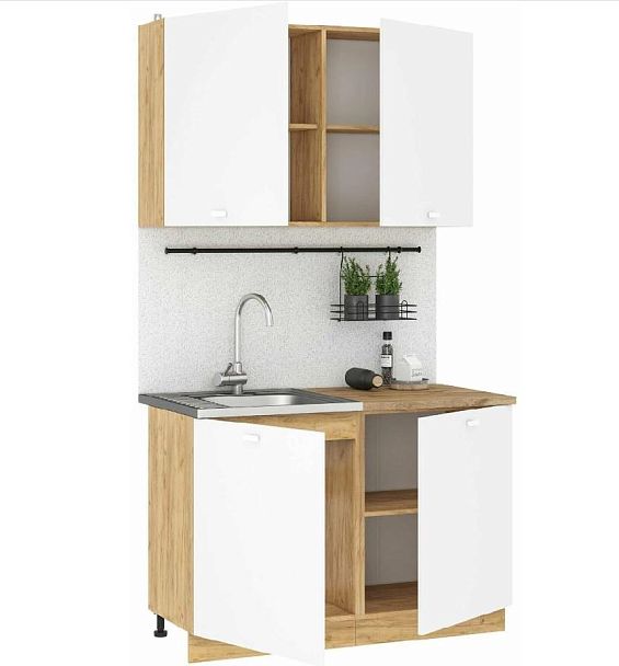 кухня Дана 1,2 дуб крафт золотой/белый - Вид 2