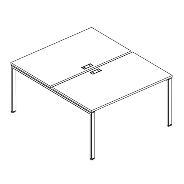 Станция рабочая на металлокаркасе UNO 2х140 A4 А4 Б1 177 БП дуб скандинавский / металлокаркас белый - Вид 3