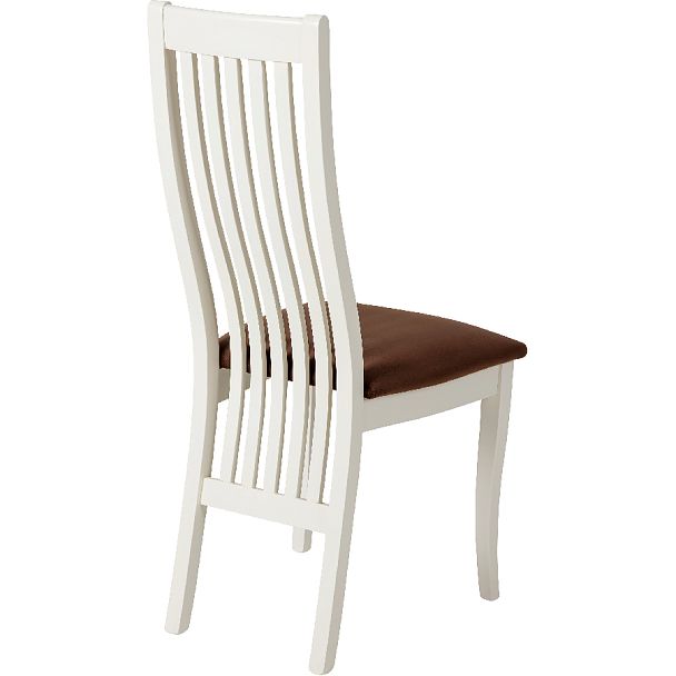 Комплект деревянных стульев с мягким сиденьем Альбен Слоновая кость/Коричневый велюр, 2 шт. - Вид 4