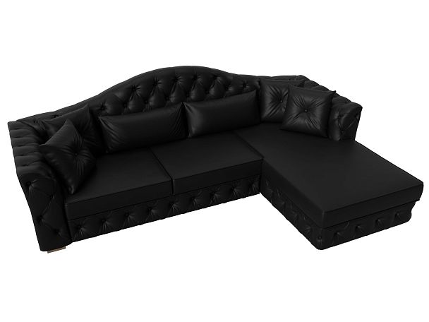 Диван угловой Артис правый угол Экокожа черный - Вид 5