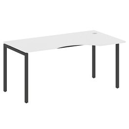 Metal System Quattro Стол криволинейный правый на П-образном м/к 40БП.СА-1 (R) Белый/Антрацит металл 1600*900*750 - Фото предпросмотра
