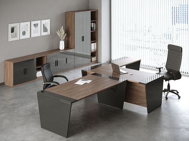 Креденция с секцией, глянец Asti 135x45x74,2 дуб черный - Вид 12