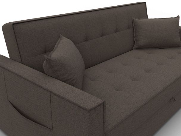 Диван прямой Лига-104 (160) Рогожка коричневый - Вид 4