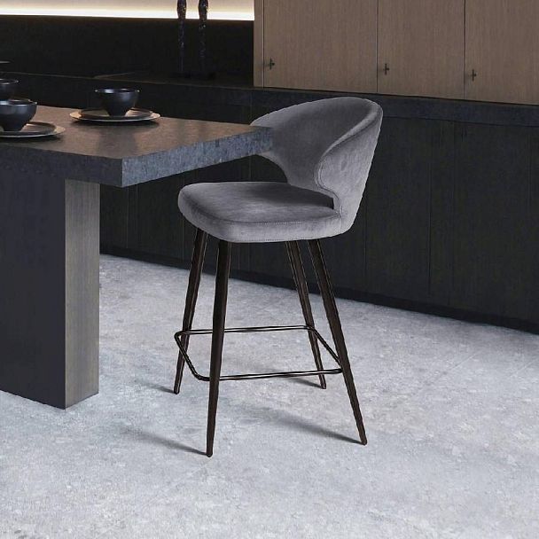Стул полубарный Richard, бархат серый 27 - Вид 9