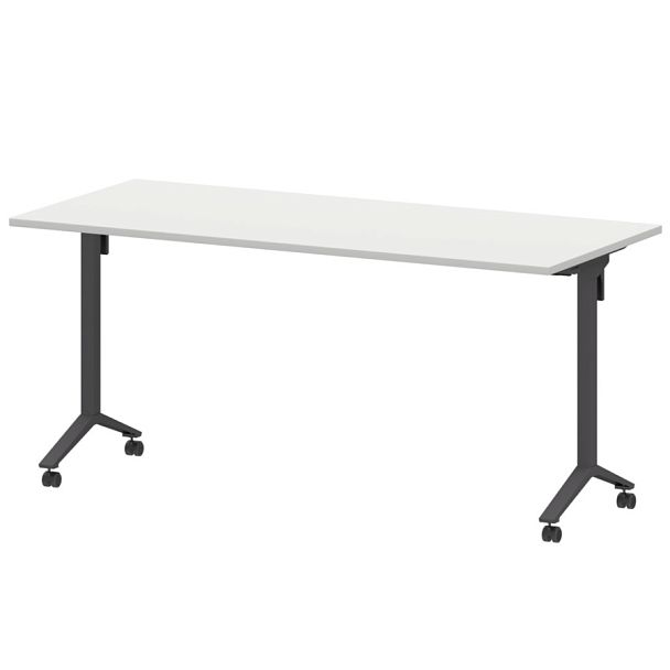 Стол мобильный складной МБ22-160.70 Белый/Антрацит 1600x700x750 Моби - Вид 1