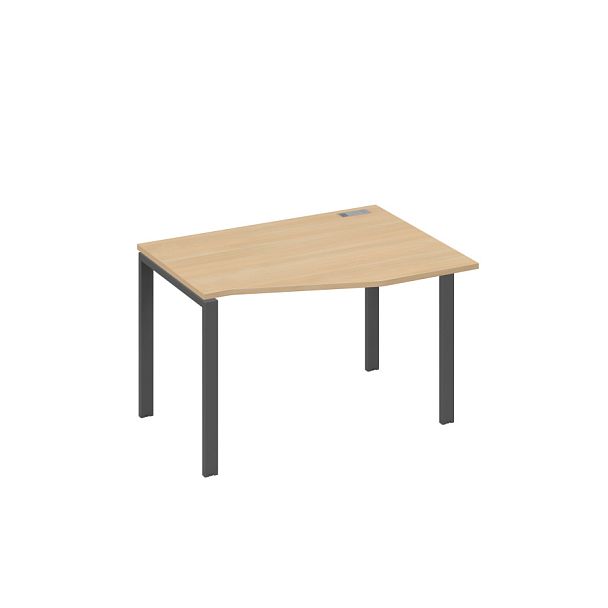 Стол эргономичный правый "Техно" на металлокаркасе UNO A4 А4 Б1 062 БП натуральный дуб / металлокаркас антрацит - Вид 1