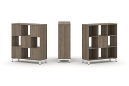 Стайл Проджект Набор стеллажа 1 сторон., 3 яр. SN.NS-331 Вяз Благородный/Металл Белый 1121*400*1248 - Фото предпросмотра