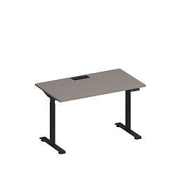 Стол письменный на электроприводе с заглушкой Elevo А2 ЧР 002 МП мокко премиум / черный гладкий - Фото предпросмотра