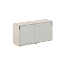 Шкаф купе 1438х400х750 низкий, с замком / корпус: дуб светлый, фасады: серый бархат Сигма / Sigma - Фото предпросмотра