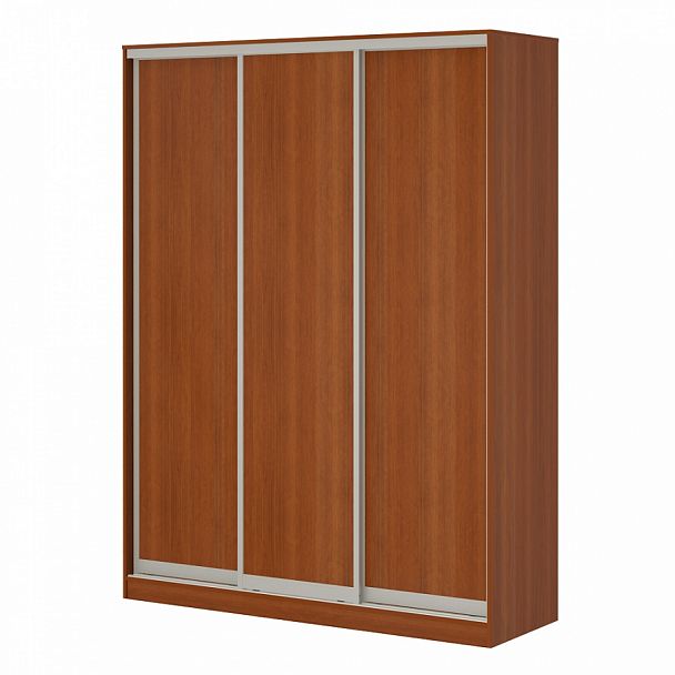 Шкаф купе 1,8 с тремя дверями из ЛДСП "Система-M" ПК-ШК-КМШ240х180Д3-В1-35 миланский орех светлый - Вид 1