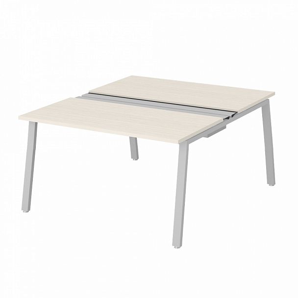 Рабочая станция на металлокаркасе с щетками "Столы для персонала" ПК-ТНП-СР140Х160Н2/МКА/БЭ/КК-В2-940 дуб альпийский - Вид 1