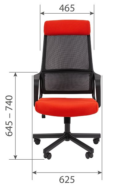 Кресло CHAIRMAN 590, ткань/сетка, черный/красный - Вид 5