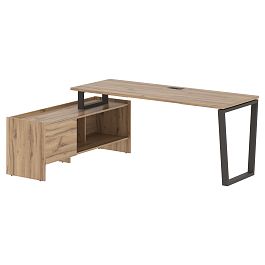 Стол с тумбой EVCT 19614 Дуб Денвер светлый/Мокко 1960х1400х750 EDIS - Фото предпросмотра