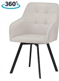 Кресло поворотное Мони Кремовый E10 / черный - Фото предпросмотра