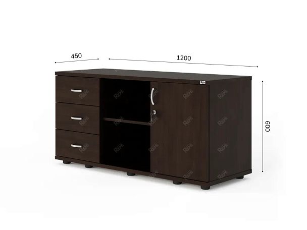 ЛАЙТ / LIGHT RLG023-120x45 Тумба 4 ящика 120x45x60 Венге - Вид 3