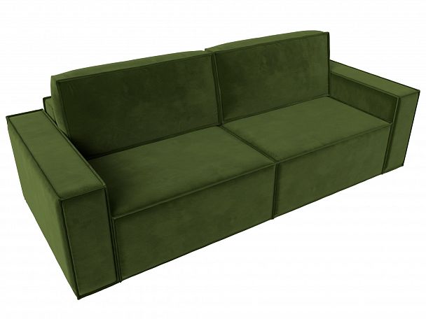Диван прямой Куба (полностью микровельвет зеленый) - Вид 5