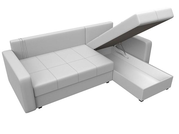Диван угловой Ливерпуль Лайт правый угол Экокожа белый - Вид 9
