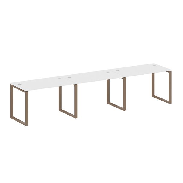 Metal System Р. ст. на 3 раб. места на О-образном м/к БО.СМ-3.2 Белый/Мокко металл 3600*720*750 - Вид 1