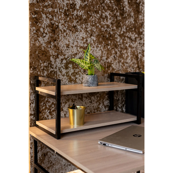 Полка BRABIX "SMART WS-002", 580х290х300 мм, ЛОФТ, 2 полки, металл/ЛДСП ясень шимо светлый, 641951 - Вид 10