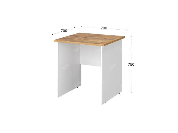 TANDEM RTD023-70-ME Стол квадратный ун-й 700х700х750 Таксония медовая/Белый - Вид 2