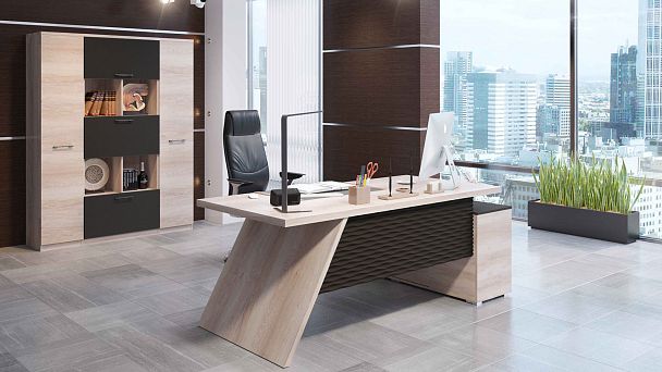 Стол письменный левый Irvin 202x90x78 дуб каньон - Вид 6