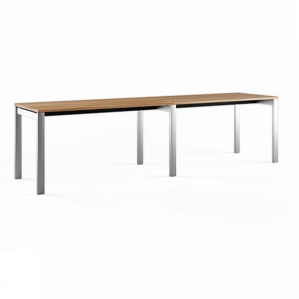 Рабочая станция на 2 стола продольная Tess Metal 320x80x75 орех - Вид 1