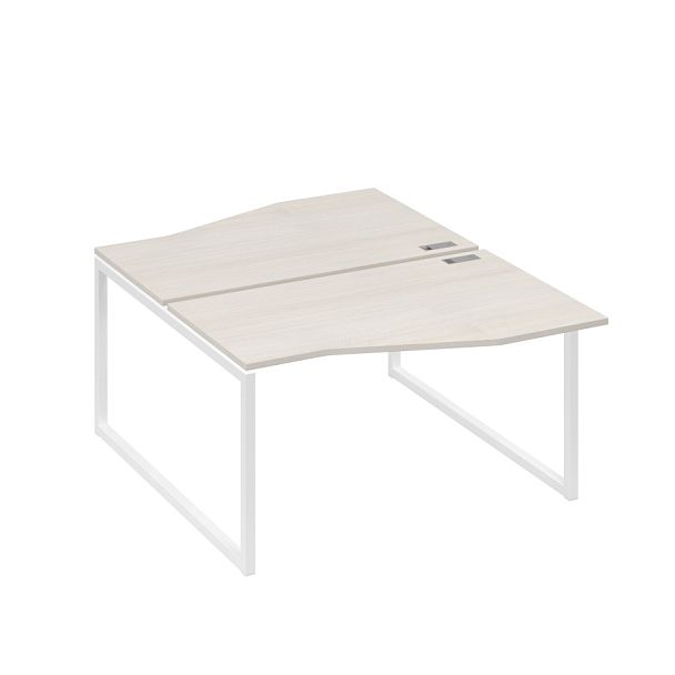 Рабочая станция столы (2х140) Техно каркас QUATTRO A4 А4 Б4 190 БП дуб / металлокаркас белый - Вид 1